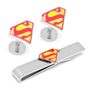 DC Comics Enamel Superman Shield Tie Bar and Cufflinks Gift Set