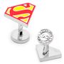 DC Comics Enamel Superman Shield Tie Bar and Cufflinks Gift Set