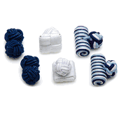 Deep Sea Silk Knot Combo Cufflinks