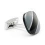 Diagonal Stripe Cufflinks Hematite Onyx And Mother Of Pearl