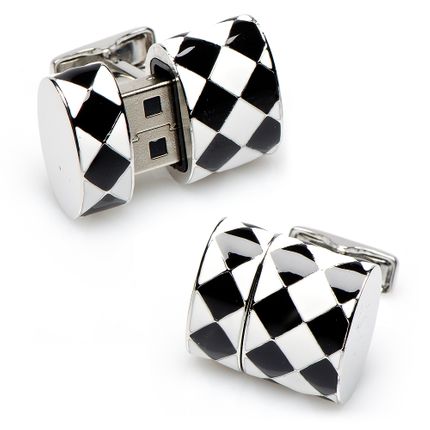 Diamond Oval USB Cufflinks