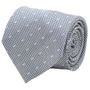 Dotted Herringbone Grey Silk Tie