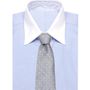 Dotted Herringbone Grey Silk Tie