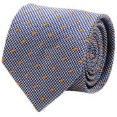 Dotted Herringbone Navy Silk Tie