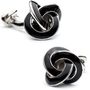 Double Ended Black Enamel Knot Cufflinks