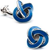 Double Ended Blue Enamel Knot Cufflinks