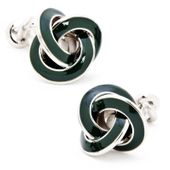 Double Ended Hunter Green Knot Cufflinks