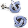 Double Ended Lavender Enamel Knot Cufflinks