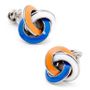 Double Ended Orange, Blue And White Knot Cufflinks