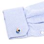 Double Ended Orange, Blue And White Knot Cufflinks