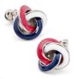 Double Ended Red, White, And Blue Enamel Knot Cufflinks