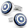 Earth Circles In Blue Mosaic Mother Of Pearl Cufflinks