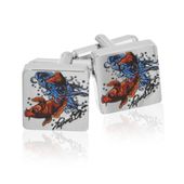 Ed Hardy Koi Fish Silver Cufflinks