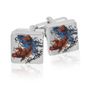 Ed Hardy Koi Fish Silver Cufflinks