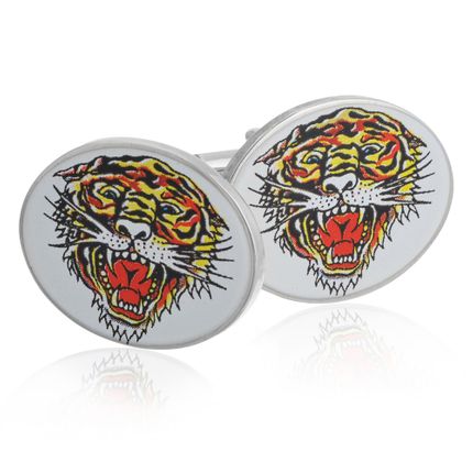 Ed Hardy Oval Tiger Cufflinks