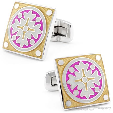 Embroided Golden Cross Cufflinks