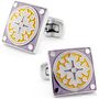 Embroided Purple Cross Cufflinks