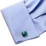 Emerald Green Fiber Optic Cushion Cufflinks