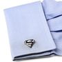 Enamel Black and White Superman Shield Cufflinks