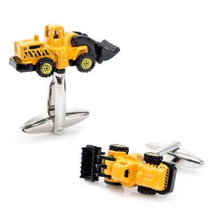Enamel Bulldozer Cufflinks