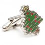 Enamel Christmas Tree Cufflinks