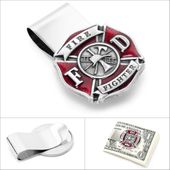 Enamel Firefighter Money Clip