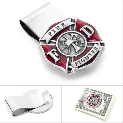 Enamel Firefighter Money Clip