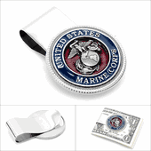 Enamel Marine Corp Money Clip