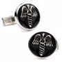 Enamel Medical Caduceus Cufflinks