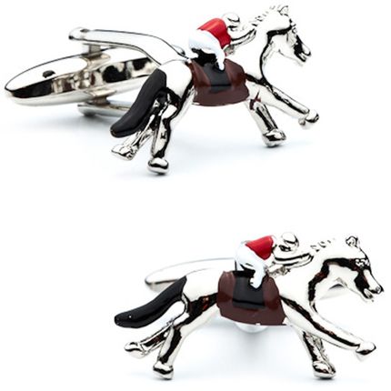 Enamel Race Horse Cufflinks