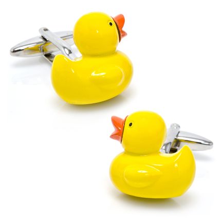 Enamel Rubber Ducky Cufflinks