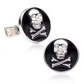 Enamel Skull And Crossbones Cufflinks