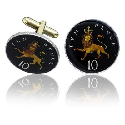 English 10 Pence Coin Cuff Links