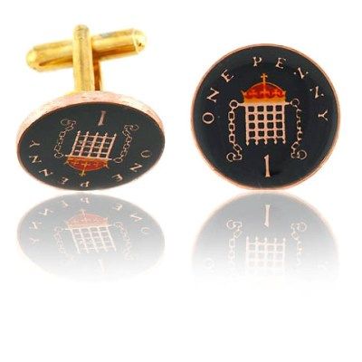 English Penny Coin Cuff Links