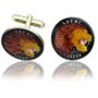 Ethiopian Lion Black Coin Cuff Links