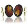 Ethiopian Lion Black Coin Cuff Links