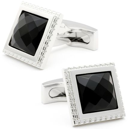 Faceted Onyx Ice Cufflinks