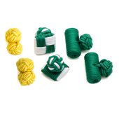 Fighting Green Leprechaun Silk Knot Cufflinks