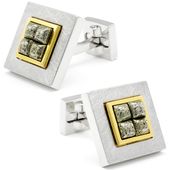 Framed Masterpiece Cufflinks on Burnished Silver