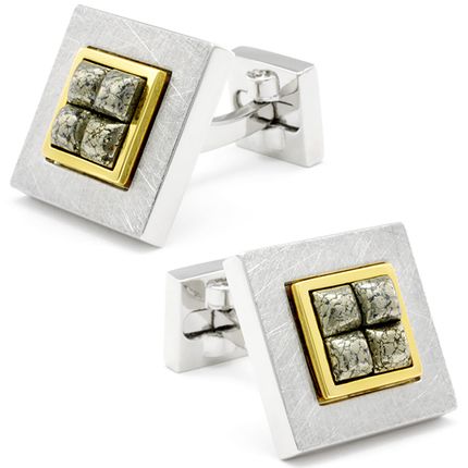 Framed Masterpiece Cufflinks on Burnished Silver