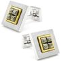 Framed Masterpiece Cufflinks on Burnished Silver