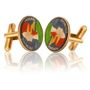 French Female Head Coin Cuff Links