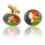 French Female Head Coin Cuff Links