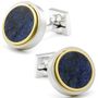Galactic Button Cufflinks with Golden Accents on Silver