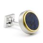 Galactic Button Cufflinks with Golden Accents on Silver