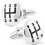 Gear Shifter Silver Cufflinks