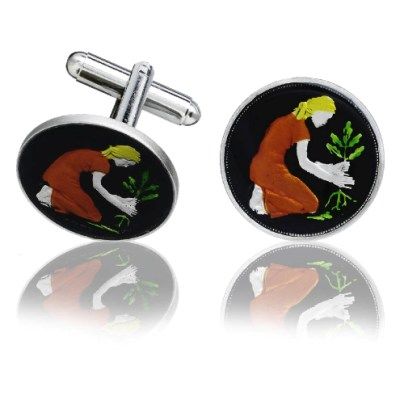 German Farming Coin Cuff Links