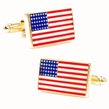 Gold American Flag Cufflinks