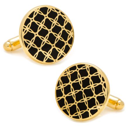 Gold and Black Filigree Cufflinks