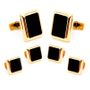 Gold and Onyx JFK Presidential Stud Set